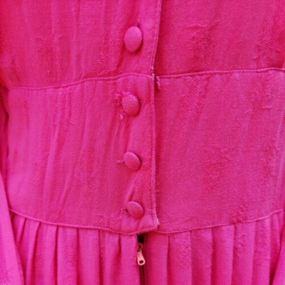 Vintage Sarah Elizabeth Pink Pleated Bodice Dress Sz 8 - Picture 8 of 10